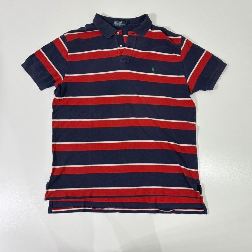 Polo by Ralph Lauren Men's Striped Polo Shirt Navy Red White XL